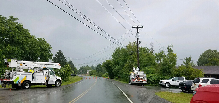 Downed power lines close County Road 32